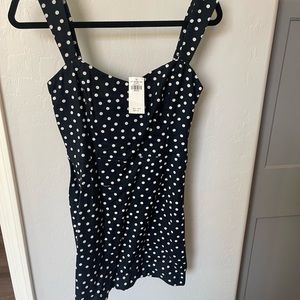 Abercrombie Navy Blue Polka Dot Dress Medium NWT
